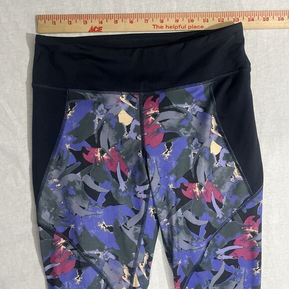 PATAGONIA Women’s Size M Centered Crops 3/4 Leggings ABSTRACT JUNGLE BLUE - Picture 3 of 7